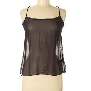 Nicole Miller Metallic Black Sleeveless Blouse